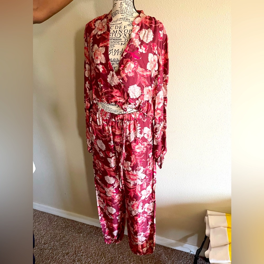 Zara Woman Floral and Fluid Satin pant set